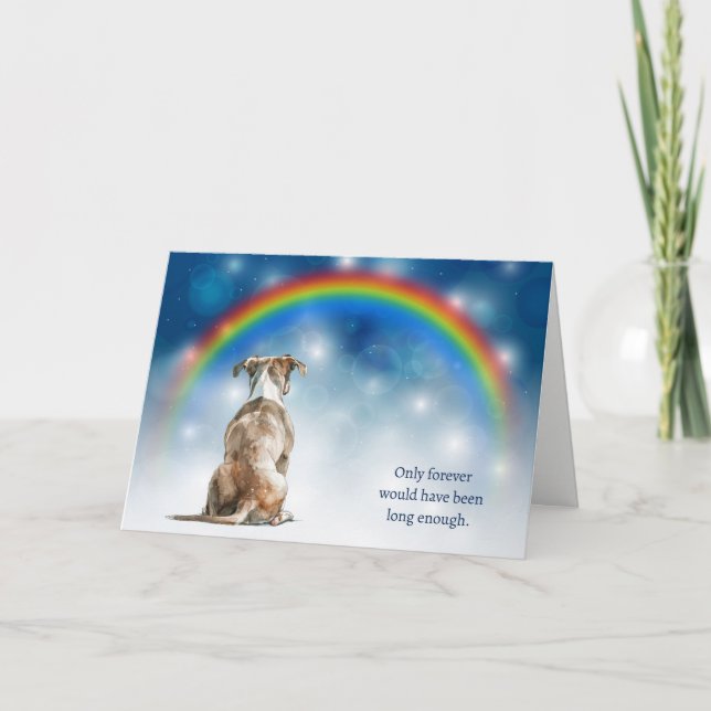 Cartes Pour Fêtes Annuelles Loss of Staffordshire Dog Night Rainbow Sympathy (Devant)