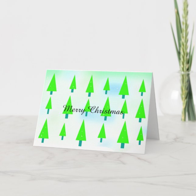Cartes Pour Fêtes Annuelles Lot d'arbre de Noël vert (Devant)