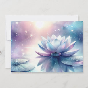 Cartes Pour Fêtes Annuelles Lotus Céleste Fleurir Nénuphar Spirituel Cosmique