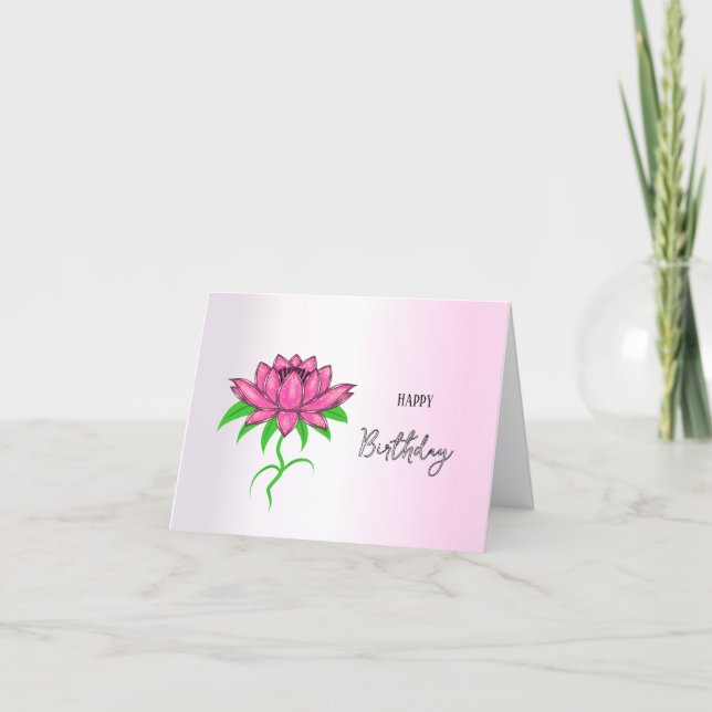 Cartes Pour Fêtes Annuelles Lotus rose (Devant)