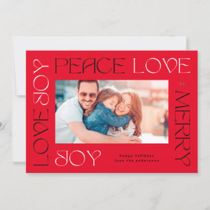 CARTES POUR FÊTES ANNUELLES LOUÉ   BLACK ROUGE JOY JOACE PEACE LOVE PHOTO