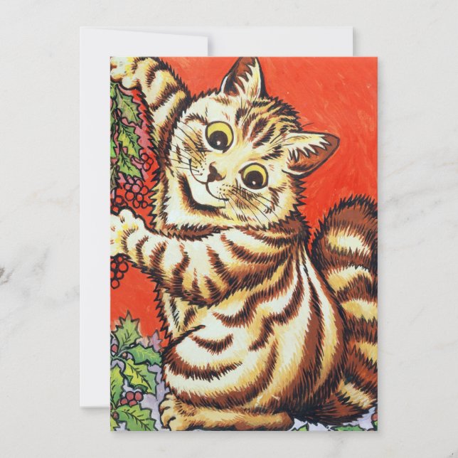 Cartes Pour Fêtes Annuelles Louis Wain Christmas Cat Flat Holiday Card (Devant)