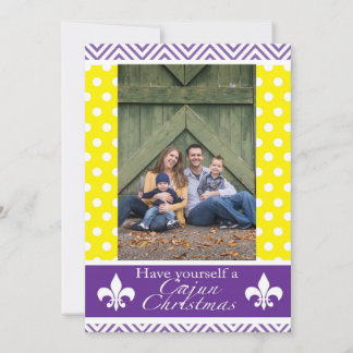Cartes Pour Fêtes Annuelles Louisiana Cajun Christmas Cards- Purple and Yellow