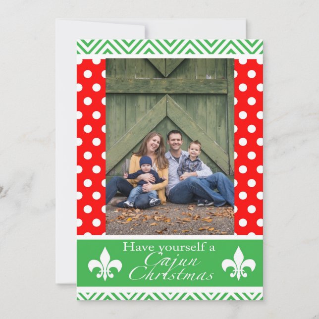 Cartes Pour Fêtes Annuelles Louisiana Cajun Christmas Cards- Red and Green (Devant)