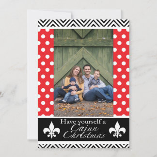 Cartes Pour Fêtes Annuelles Louisiana Cajun Christmas- Red & Black Design
