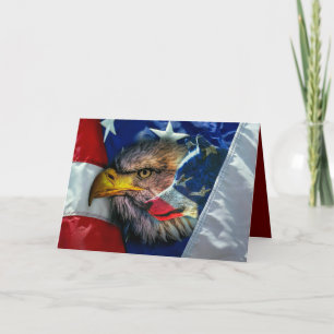 Cartes Pour Fêtes Annuelles Loup d'aigle patriotique américain