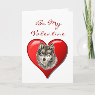 Cartes Pour Fêtes Annuelles Loup d'aquarelle romantique Valentine