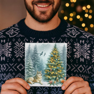 Cartes Pour Fêtes Annuelles Loup de Noël au Pays des Merveilles d'Hiver