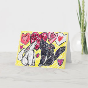 Cartes Pour Fêtes Annuelles Loup de Valentine hurlant