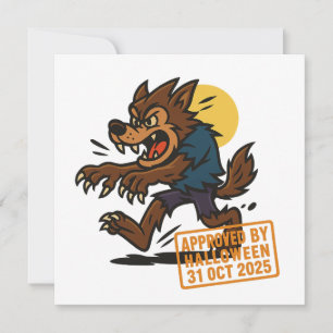 Cartes Pour Fêtes Annuelles Loup-garou de dessin animé – Approuvé par Hallowee