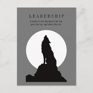 Cartes Pour Fêtes Annuelles Loup hurlant au leadership Pop Art Gris Noir