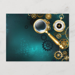 Cartes Pour Fêtes Annuelles Loupe en style Steampunk