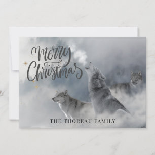Cartes Pour Fêtes Annuelles Loups des boislands Noël joyeux de vacances d'hive