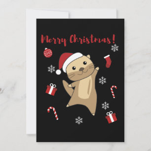 Cartes Pour Fêtes Annuelles Loutre Noël Neige Animaux d'hiver Loutre
