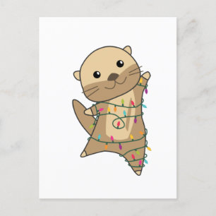 Cartes Pour Fêtes Annuelles Loutre Noël Neige Animaux d'hiver Loutre