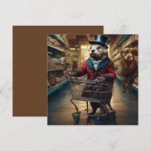 Loutre numérique drôle au supermarché avec des fan