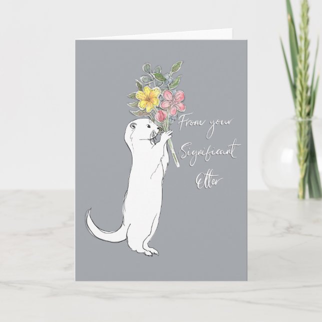 Cartes Pour Fêtes Annuelles Loutre Significative (Devant)