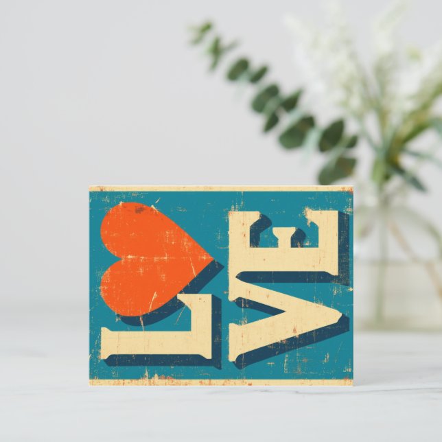 Cartes Pour Fêtes Annuelles LOVE 1960s-Inspiré Graphics (Debout devant)