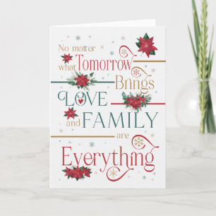 Cartes Pour Fêtes Annuelles Love and Family Are Everything Poinsettias