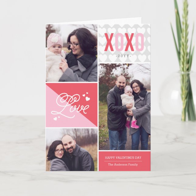 Cartes Pour Fêtes Annuelles Love and Hugs Photo Valentine (Devant)