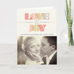 Cartes Pour Fêtes Annuelles Love And Jove Clear Geo Typography Mariage photo