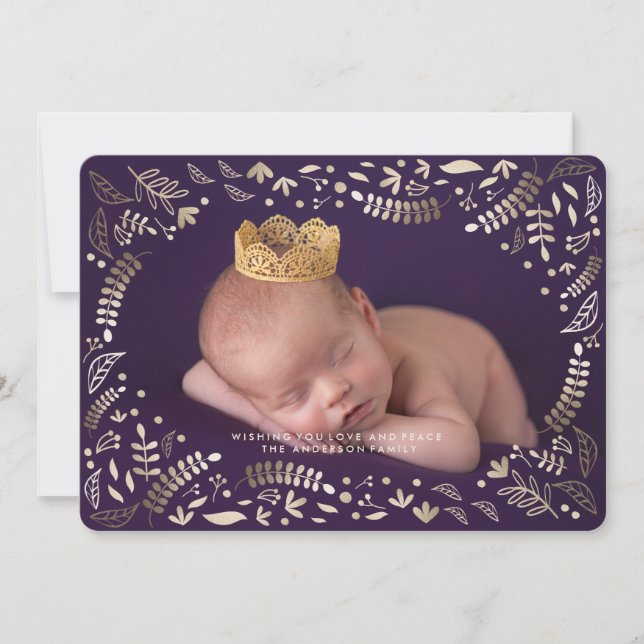 Cartes Pour Fêtes Annuelles LOVE AND PEACE BERRIES WREATING Christmas Card (Devant)