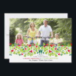 Cartes Pour Fêtes Annuelles Love at Christmas Photo Holiday Card<br><div class="desc">Une guirlande festive de coeurs rouges, de tourbillons verts et d'arbres de Noël jumelés à votre photo fait une belle carte de vacances à envoyer cette période de fêtes. La carte est facile à customiser avec votre libellé, police, couleur de police, options de forme de papier et choix de six...</div>