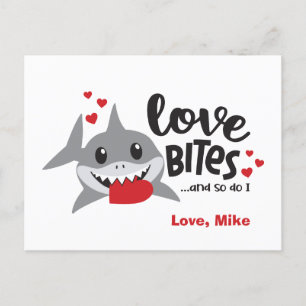 Cartes Pour Fêtes Annuelles Love Bites  Alors, je m'amuse avec le requin Valen