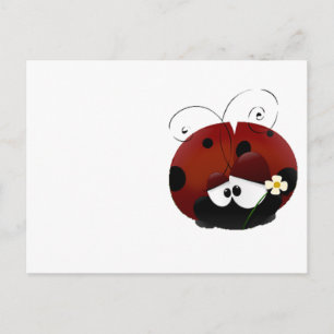 Cartes Pour Fêtes Annuelles Love Bug Ladybug, mignon dessin animé Saint Valent