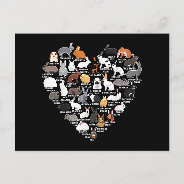 Cartes Pour Fêtes Annuelles Love Bunnies Funny Coeur lapin (Devant)