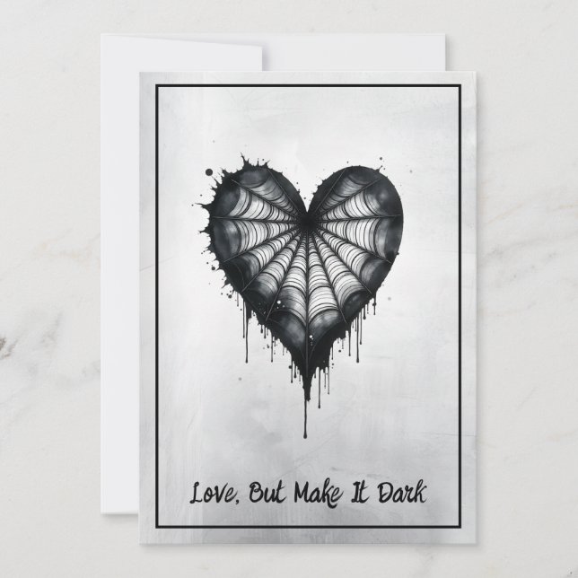 Cartes Pour Fêtes Annuelles "Love but make it Dark" - Wednesday inspired Card (Devant)