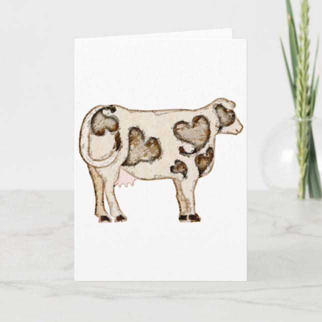 Cartes Pour Fêtes Annuelles Love Cow (Devant)