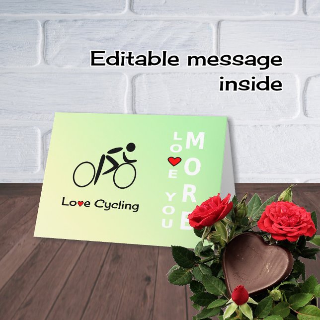 Cartes Pour Fêtes Annuelles Love Cycling Valentines Jour sports romantiques (Créateur téléchargé)