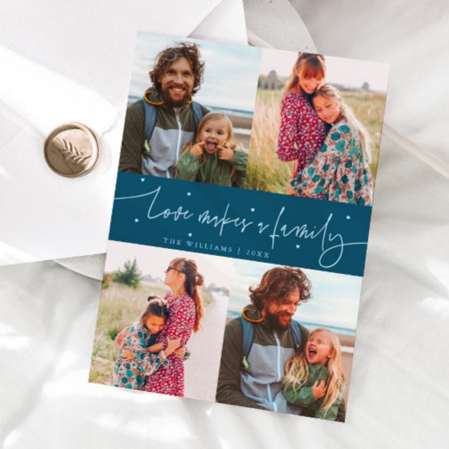 Cartes Pour Fêtes Annuelles Love Family Teal Valentines Day Photo (Créateur téléchargé)