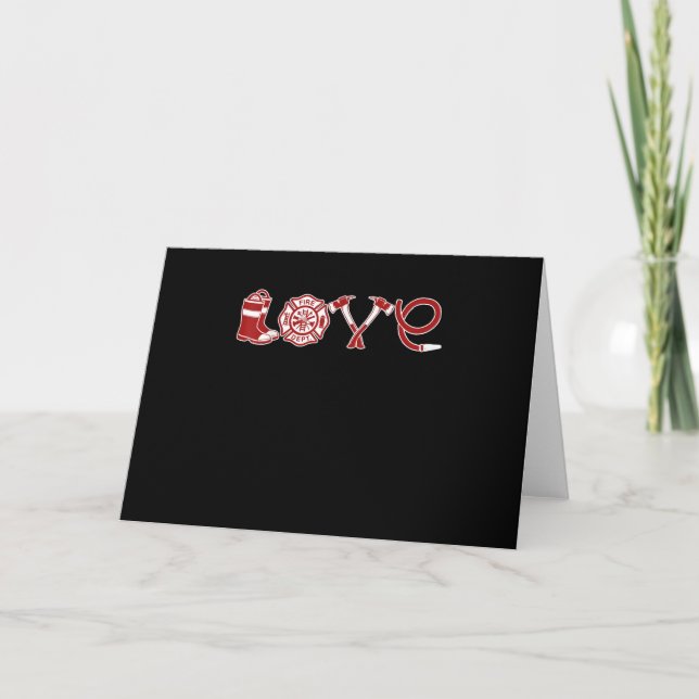Cartes Pour Fêtes Annuelles Love Firefighter Valentines Day | Firefighter Wife (Devant)