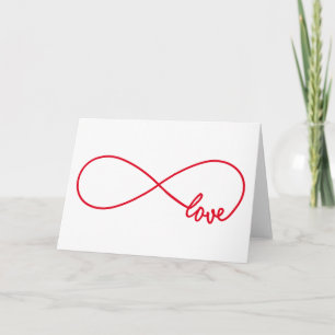 Cartes Pour Fêtes Annuelles Love forever, red infinity sign, never ending love