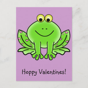 Cartes Pour Fêtes Annuelles Love Frog Drôle Salutation : Hoppy Valentine's Day