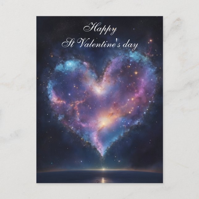 Cartes Pour Fêtes Annuelles Love Galaxy Starry Heart Valentine (Devant)