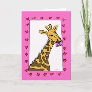 Cartes Pour Fêtes Annuelles Love Giraffe Valentine