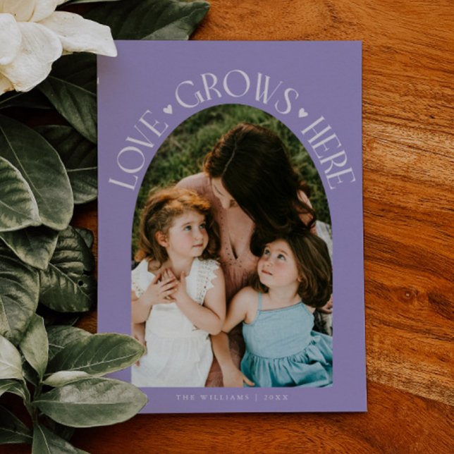 Cartes Pour Fêtes Annuelles Love Grows Here Lilac Arch Valentines Day (Créateur téléchargé)