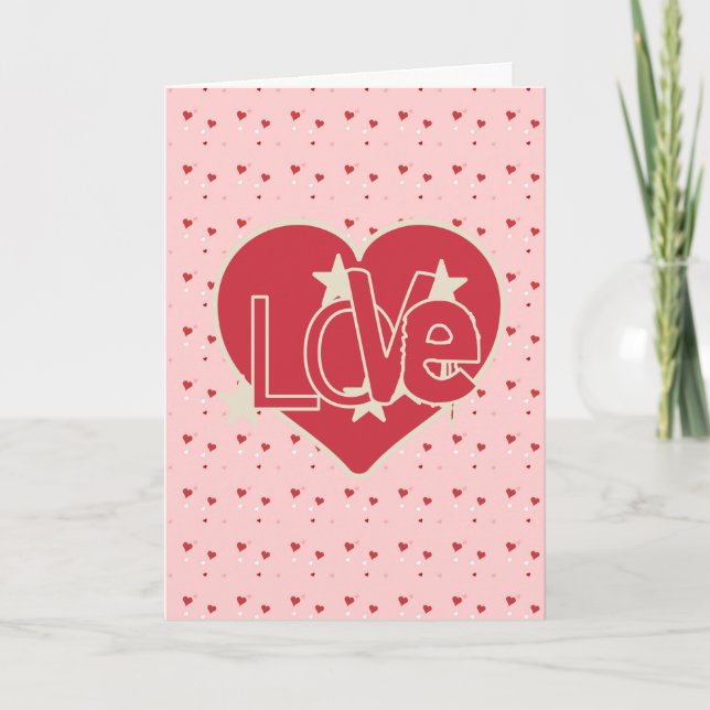 Cartes Pour Fêtes Annuelles Love Hearts and Stars Valentine's (Devant)