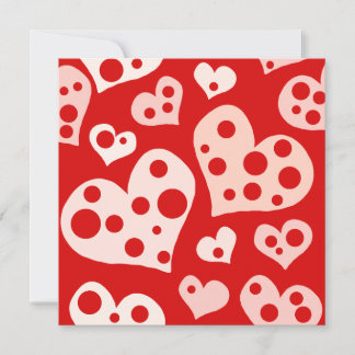 Cartes Pour Fêtes Annuelles LOVE Hearts Valentine Designer Carré Note Card