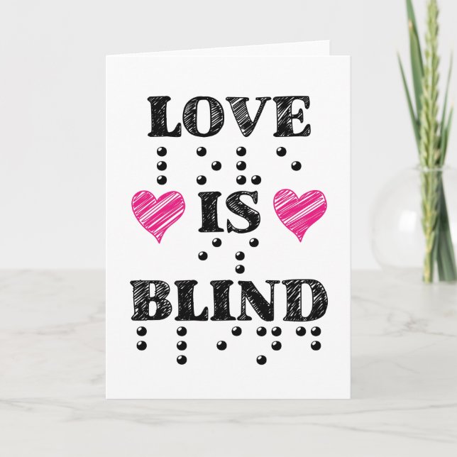Cartes Pour Fêtes Annuelles Love Is Blind Braille Hearts (Devant)