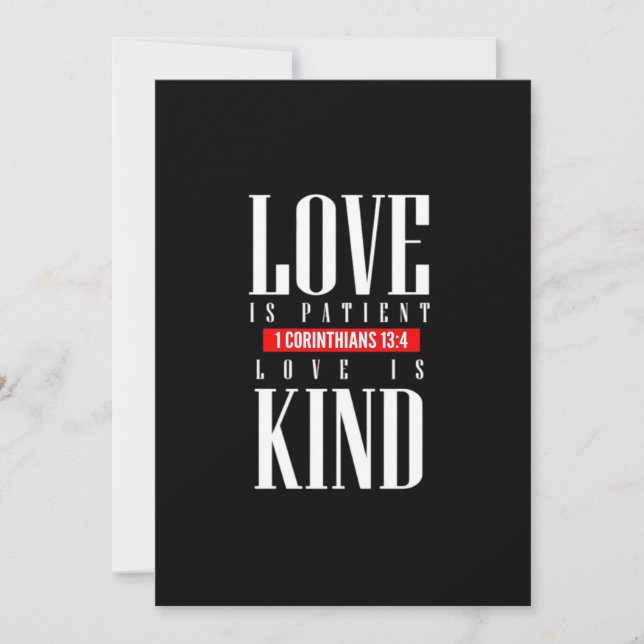 Cartes Pour Fêtes Annuelles Love Is Patient Timeless Inspirational Style  (Devant)