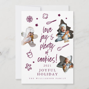 Cartes Pour Fêtes Annuelles Love Joy Christmas Cookies Family Baking Photos