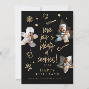 Cartes Pour Fêtes Annuelles Love Joy Christmas Cookies Family Baking Photos