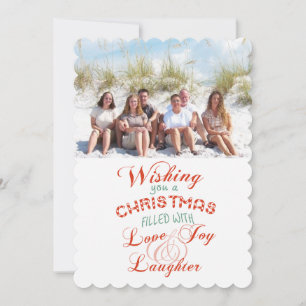Cartes Pour Fêtes Annuelles Love Joy Laugher Christmas Photo Flat Card