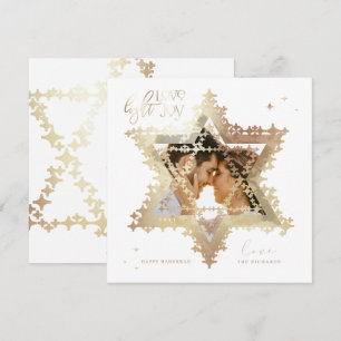Cartes Pour Fêtes Annuelles Love Joy Light Elegant Gold Star de David Photo
