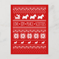 Love Joy Peace Scotties Festive Noël