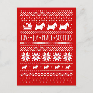 Cartes Pour Fêtes Annuelles Love Joy Peace Scotties Festive Noël